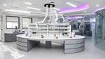 Inside Unilever’s new fragrance hub in India. The photo shows lab equipment and rows of ingredient bottles at a workbench.