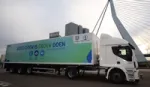 Logistics manager by refrigerated truck, which only uses clean cold air to transport goods