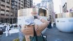Giant jars of Dove hair mask in New York’s Flatiron district, part of a promotional pop-up for the brand’s Reddit campaign.